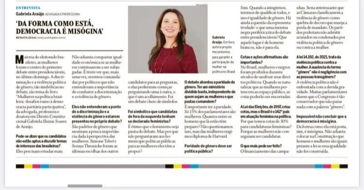 'Da forma como está posta, a democracia é misógina', diz autora de livro sobre mulheres na política