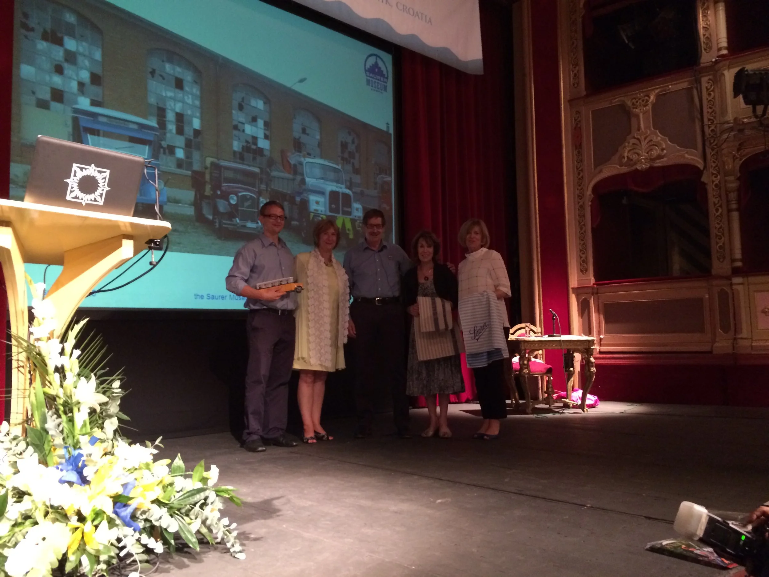 Saurer Museum winners with EMYA Chair, Goranka Horjan, Trustees Jan Brooks and Carol Jackson at Best in Heritage, Dubrovnik