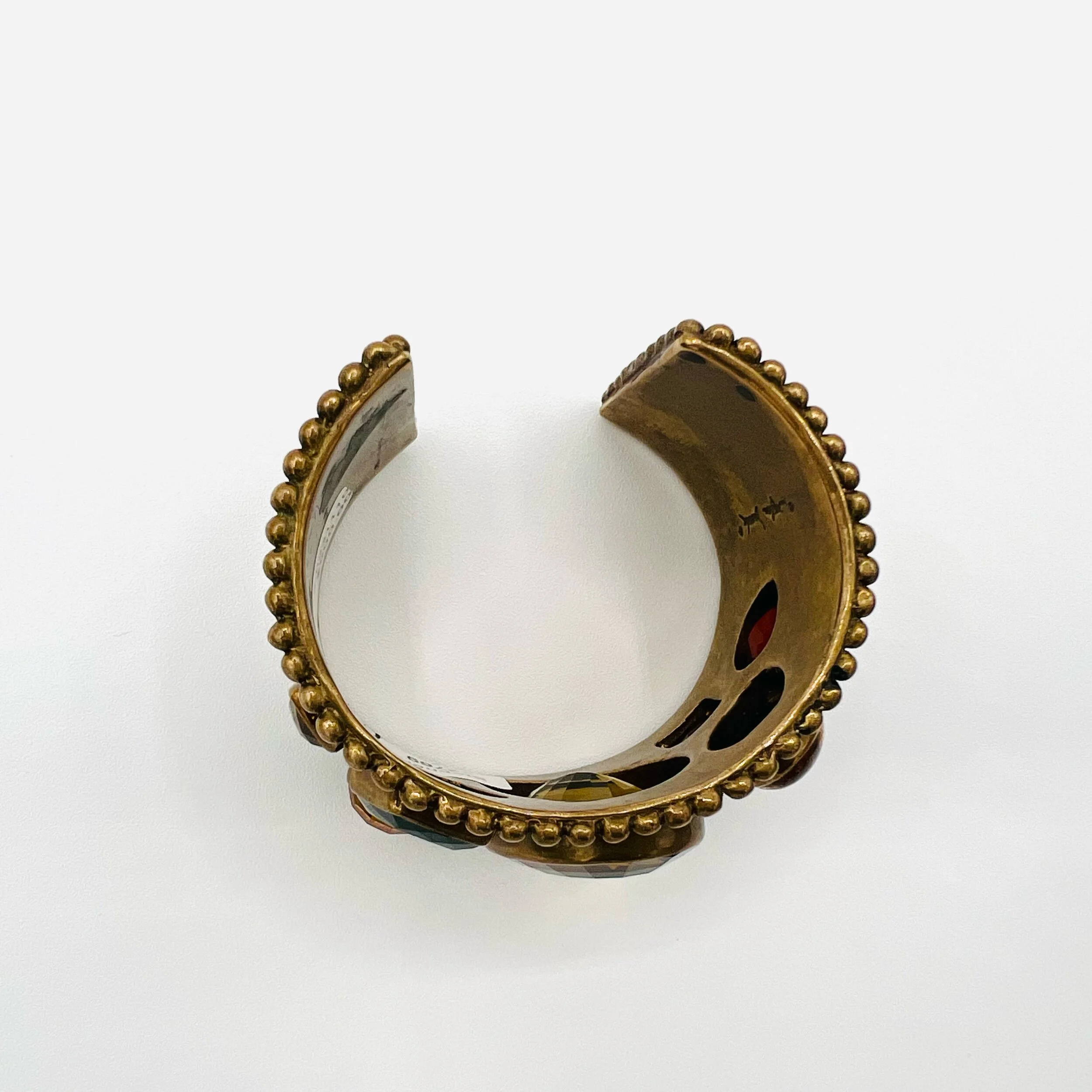 Detailed view of Stephen Dweck Natural Stone Cuff showing cuff detail