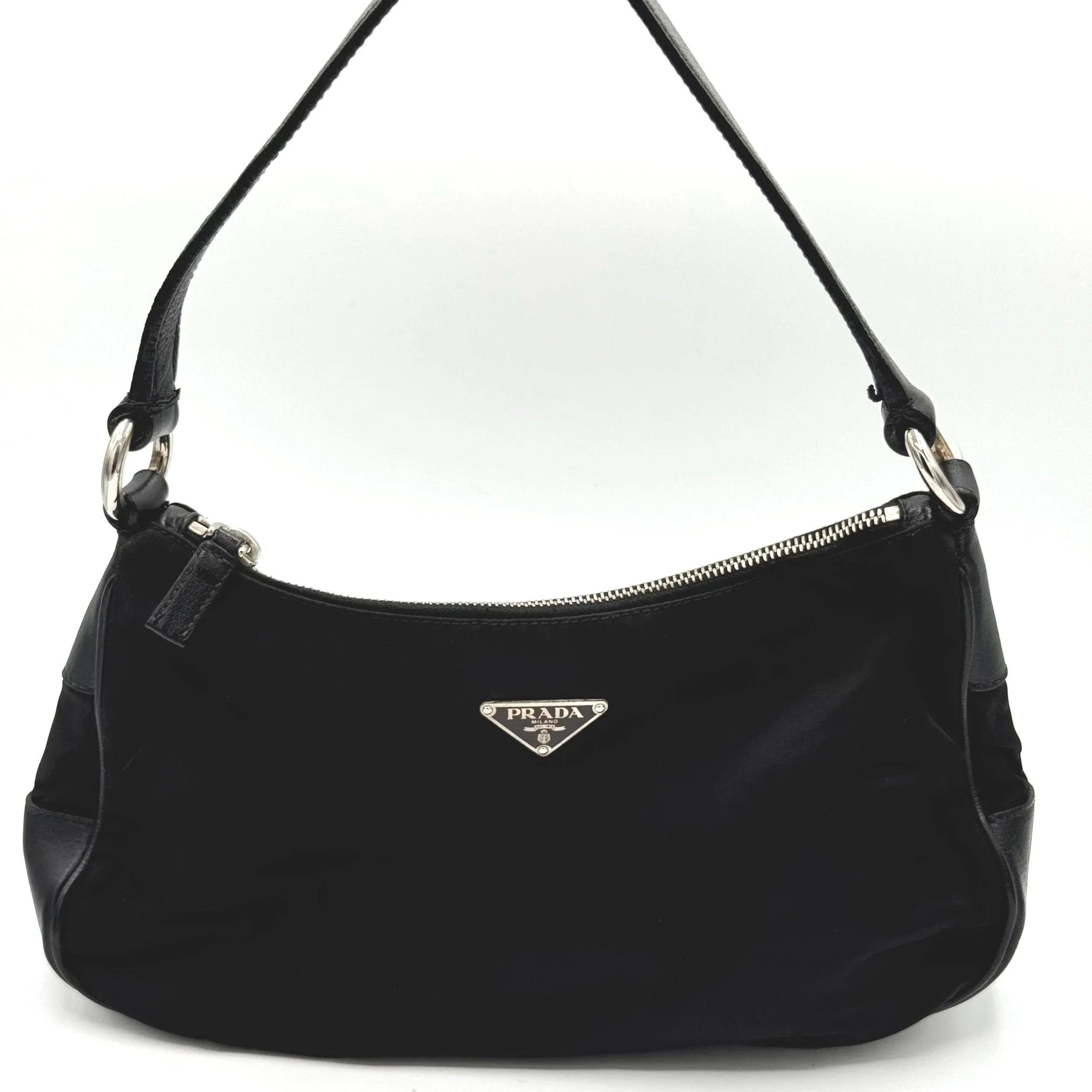 Prada Nylon & Leather Shoulder Bag