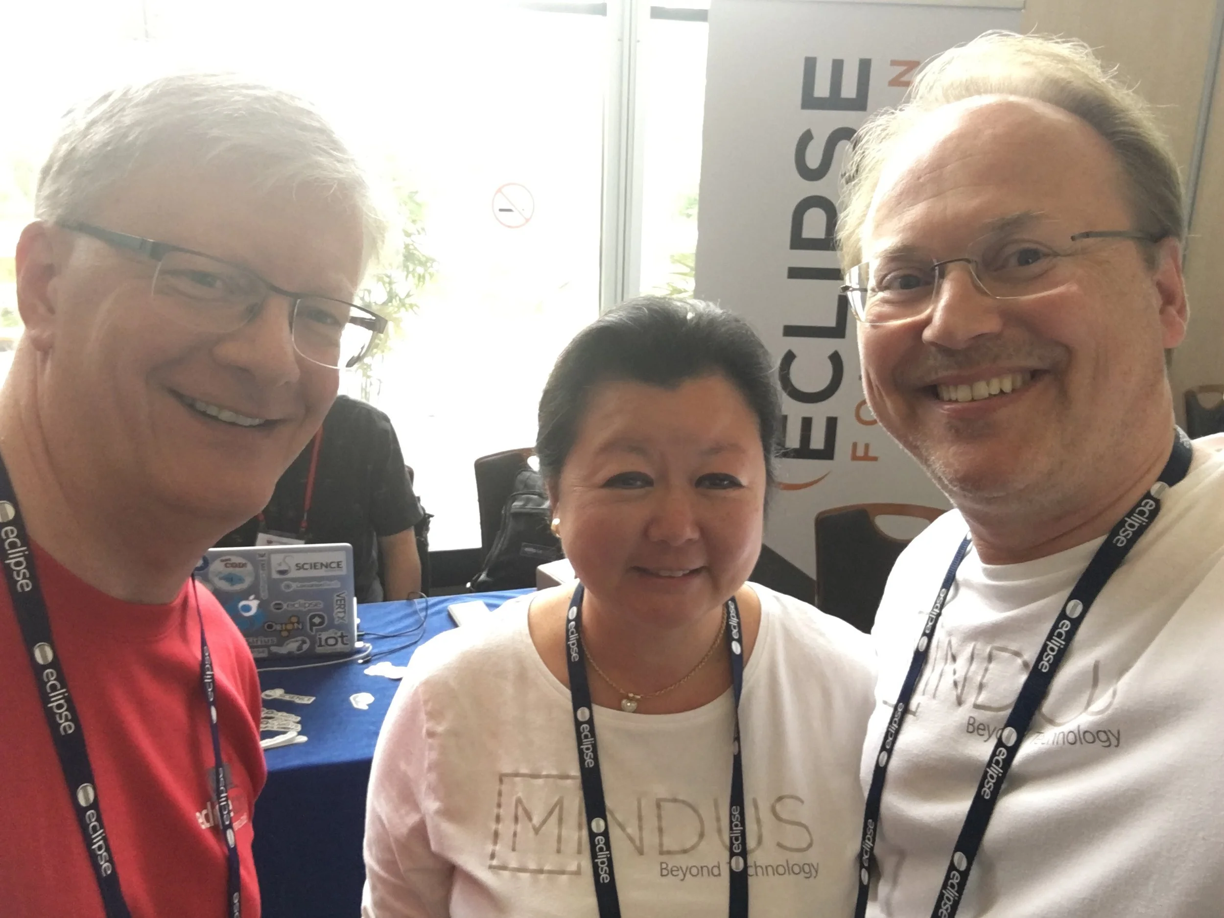 IBM's Kevin Sutter with Nathalie Mindus and Christopher Mindus at EclipseCon