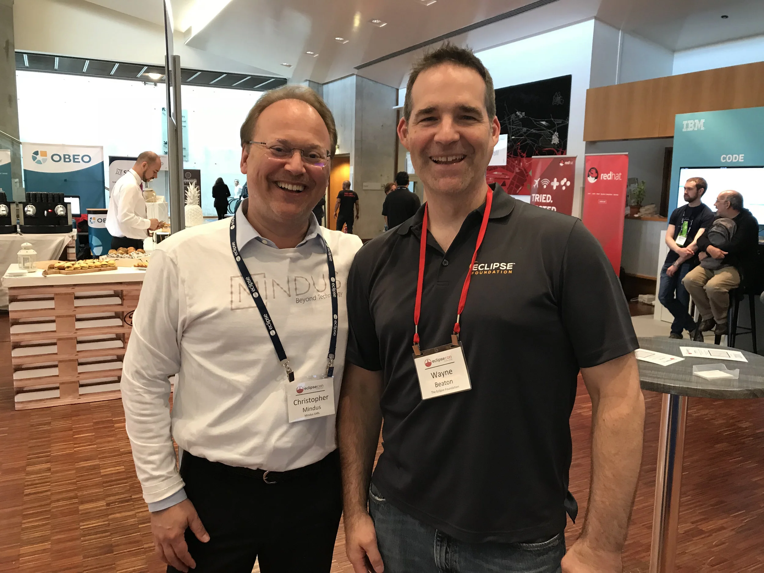 Christopher Mindus with EclipseCon's Wayne Beaton