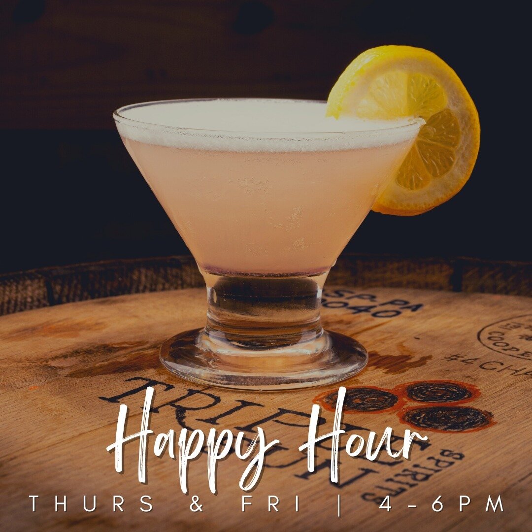 Turn that workweek frown upside down by joining us for Happy Hour every Thursday and Friday from 4pm to 6pm.

#triplesunspirits #triplesunspiritsemmaus #followthesuns #happyhour #happiestofhours #drinkspecial #handcraftedcocktails #craftcocktails #si