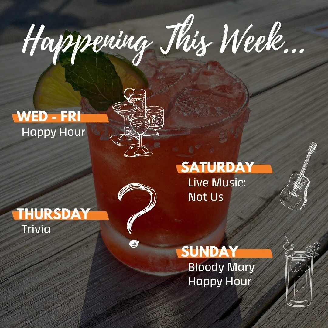 We&rsquo;re always sad to see the weekend go 😔... filling your calendar with our great events brings us back to happy! 😊 Here&rsquo;s what&rsquo;s happening:

🍸Wednesday, 8/24 - Friday, 8/26 - Join us for Happy Hour from 4pm to 6pm!

🧠 Thursday, 