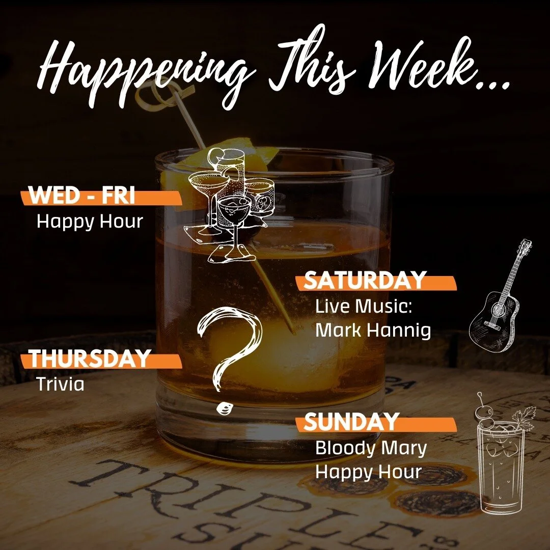 We blinked and the holiday weekend was over&hellip;It&rsquo;s the start of a new week that is filled with our same great events! Check out what&rsquo;s happening:

🍸Wednesday, 9/7 - Friday, 9/9 - Join us for Happy Hour from 4pm to 6pm!

🧠 Thursday,