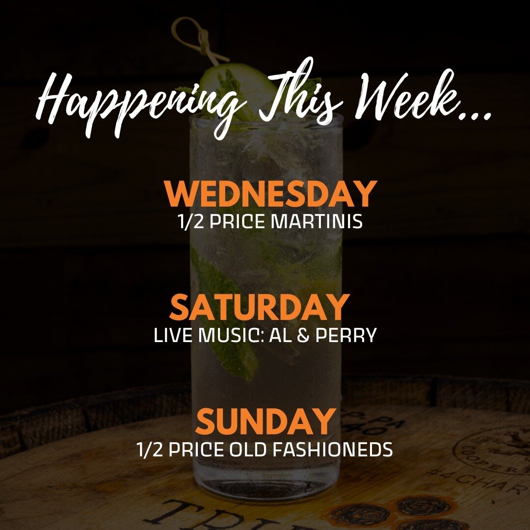 Let&rsquo;s make it an aMAYzing week by filling it with drink specials and live music! Check out what&rsquo;s happening:

🍸Wednesday, 5/3 - It's Martini Night! Sip 1/2 price martinis from 6pm to 10pm. 

🎶Saturday, 5/6 - We've got live music with Al