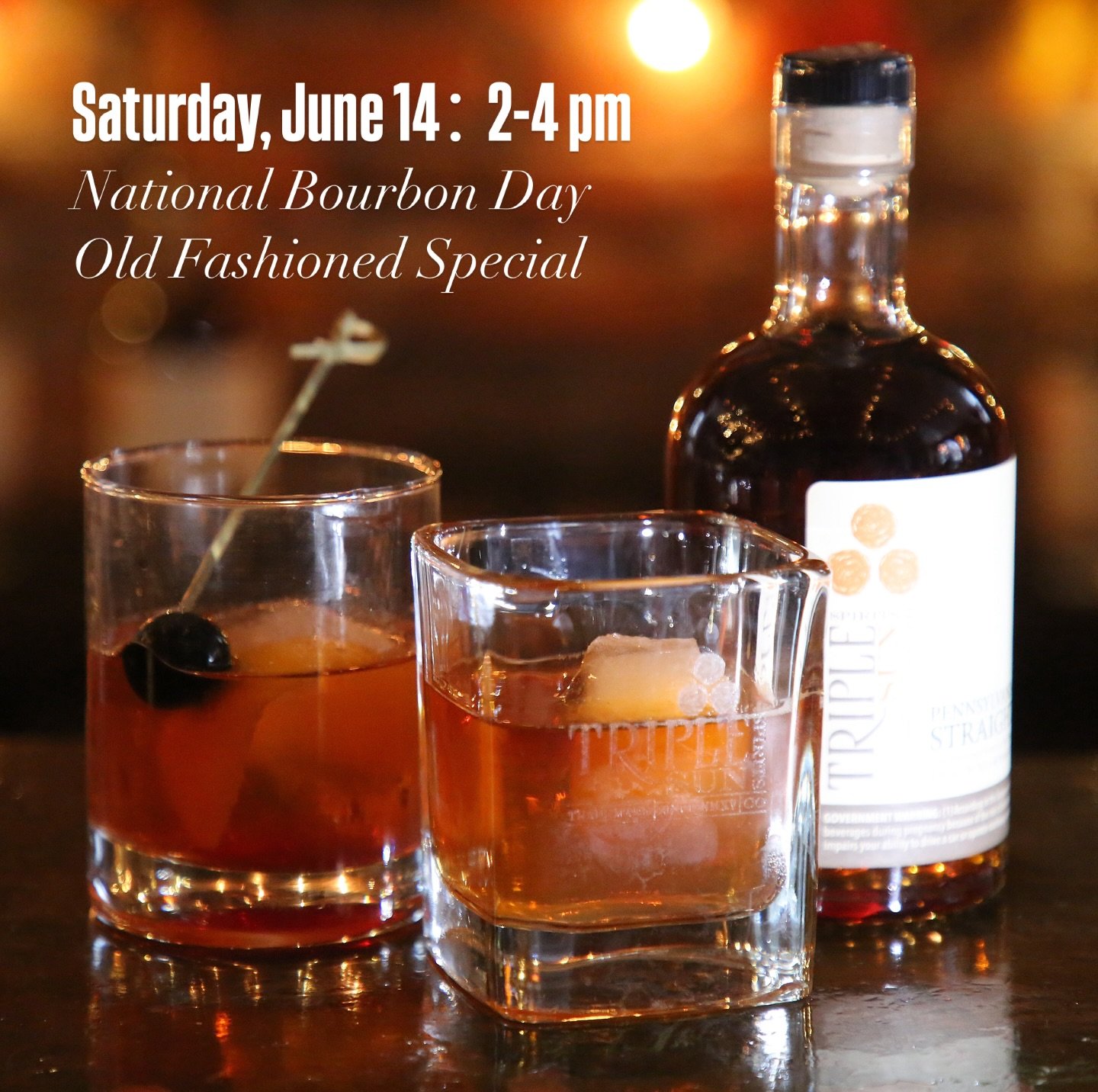 UPDATE: EXTENDED TO ALL DAY!!!! National Bourbon Day get your Old-Fashioned Special! 🥃