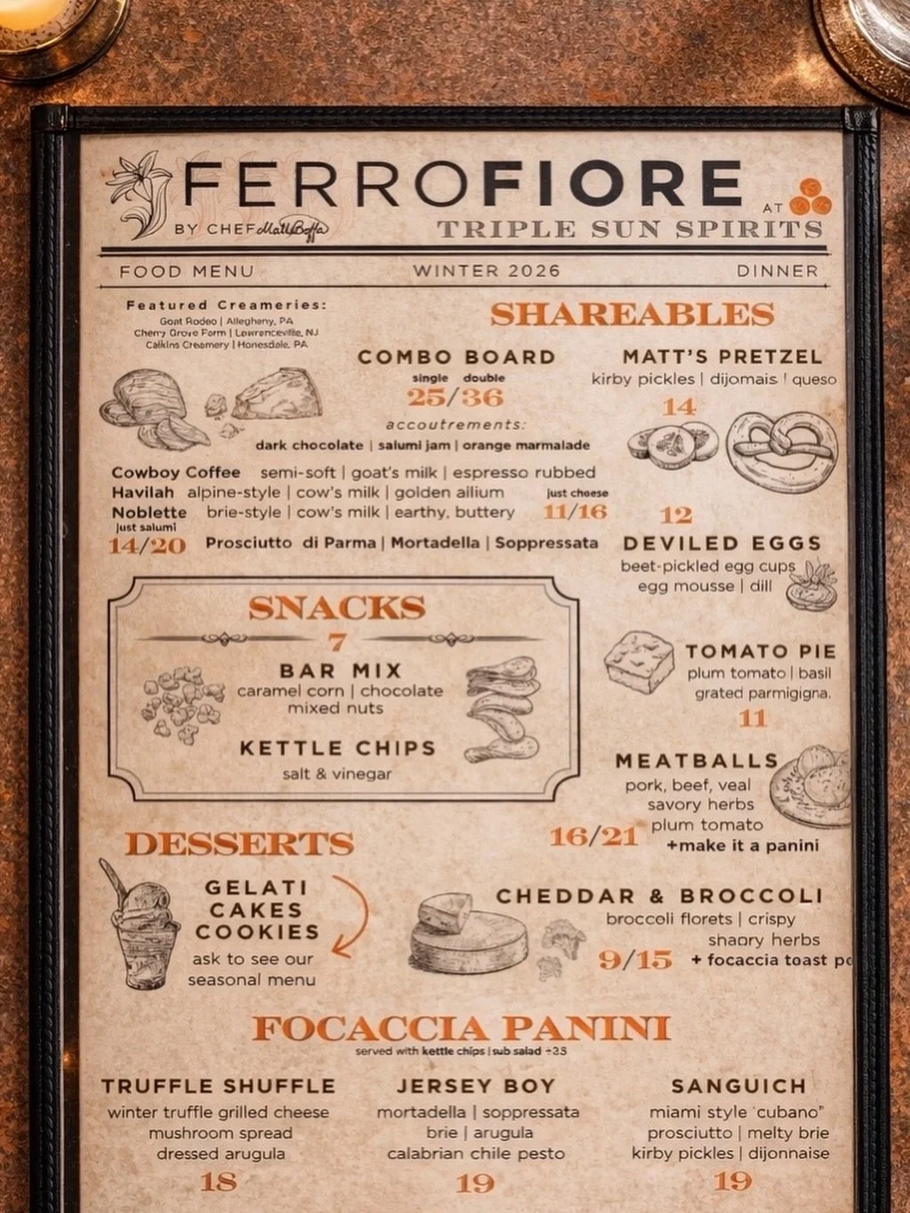 Chef-in-Residence @mattboffa&rsquo;s new Winter seasonal menu exclusively at our Newtown Tasting Room 🍽️ Kitchen is always open when our doors are 🍸❄️