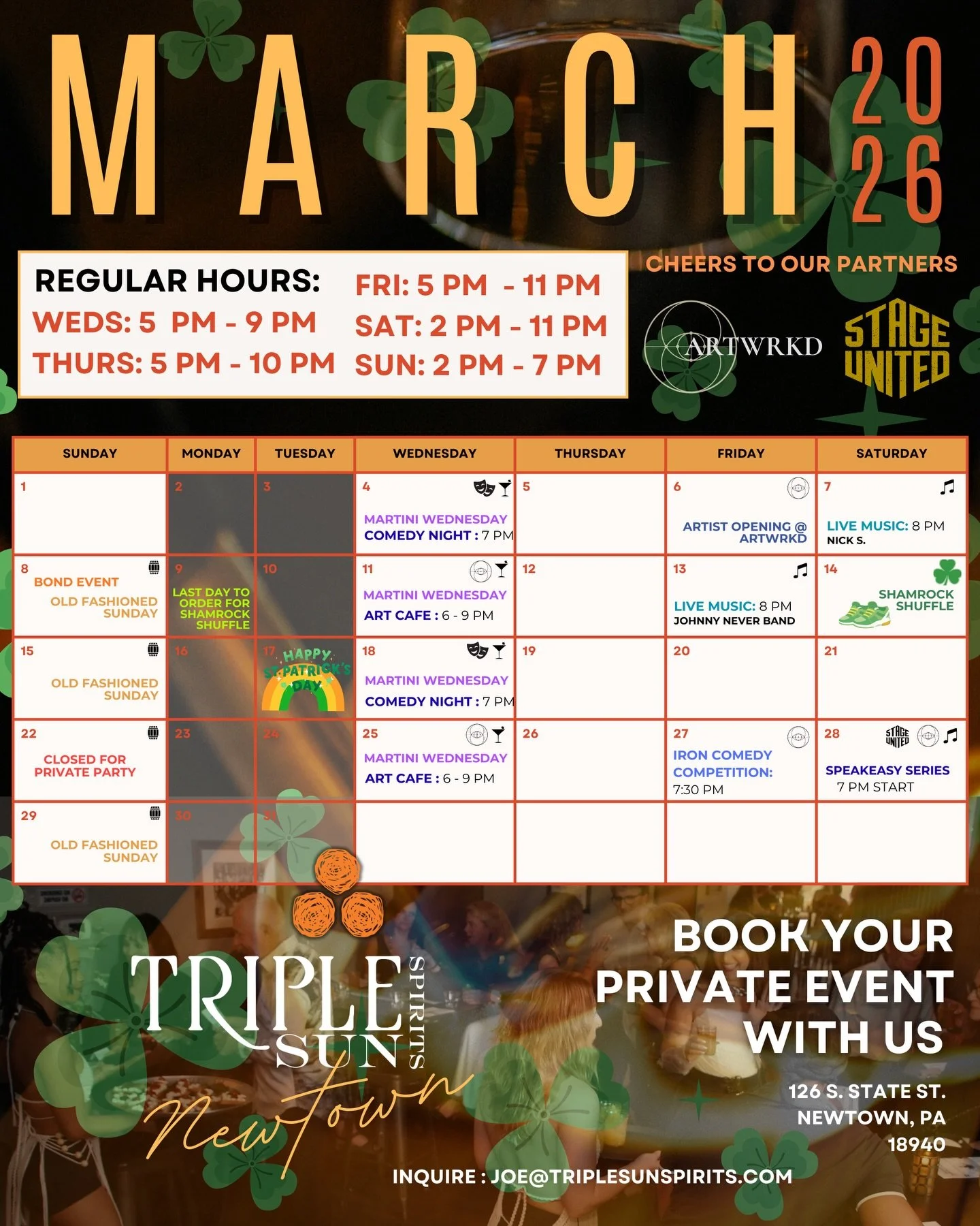 Updates: MARCH happenings at the Tasting Room 🍀🌈🥃
