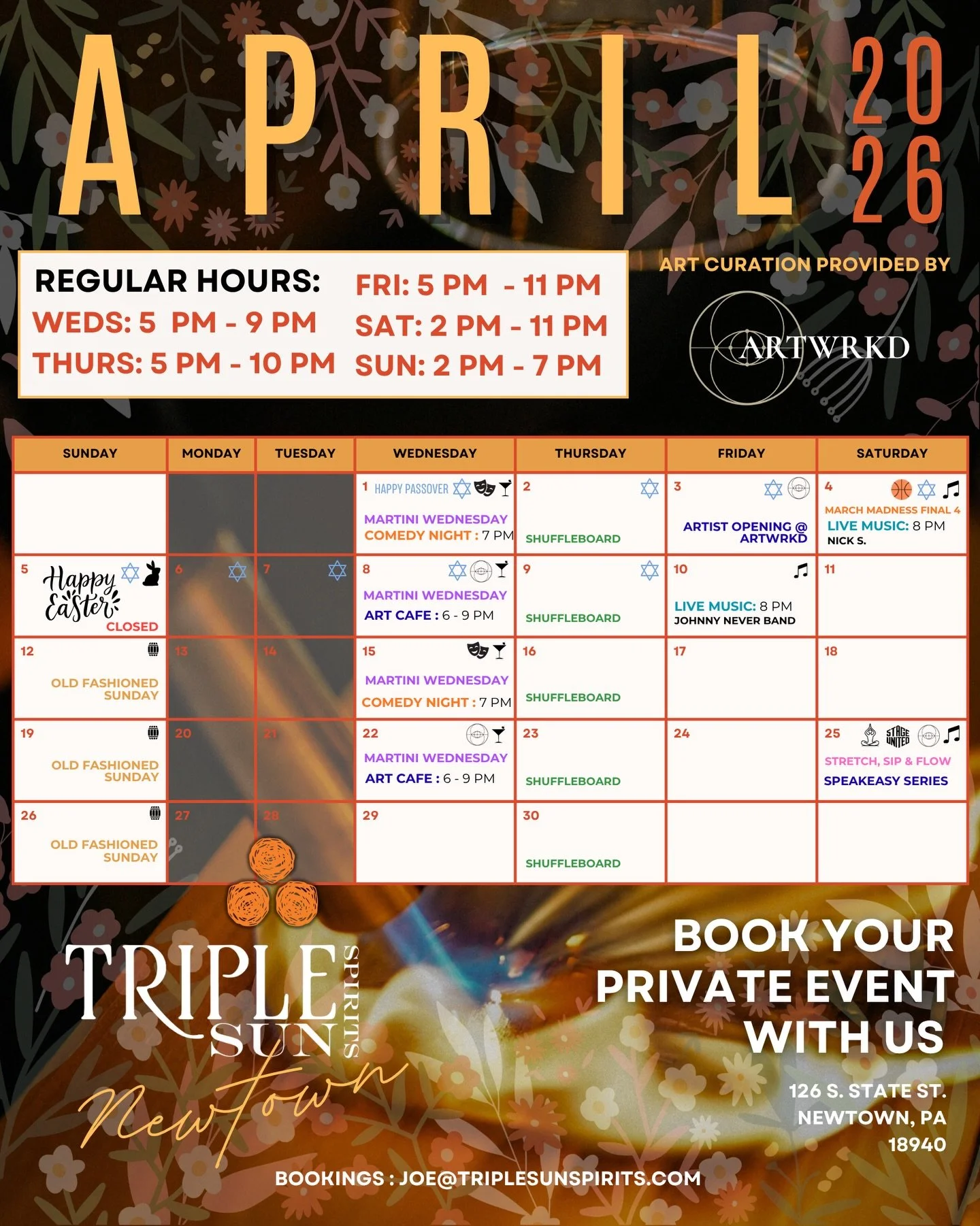 🌷✨ APRIL HAPPENINGS ✨🌷 at the Newtown Tasting Room