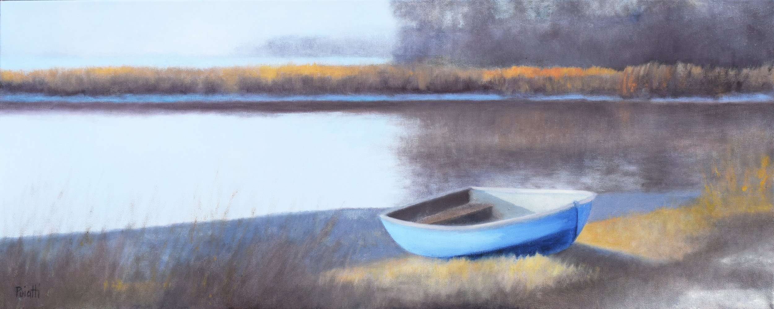 Little Blue Boat 16 x 40