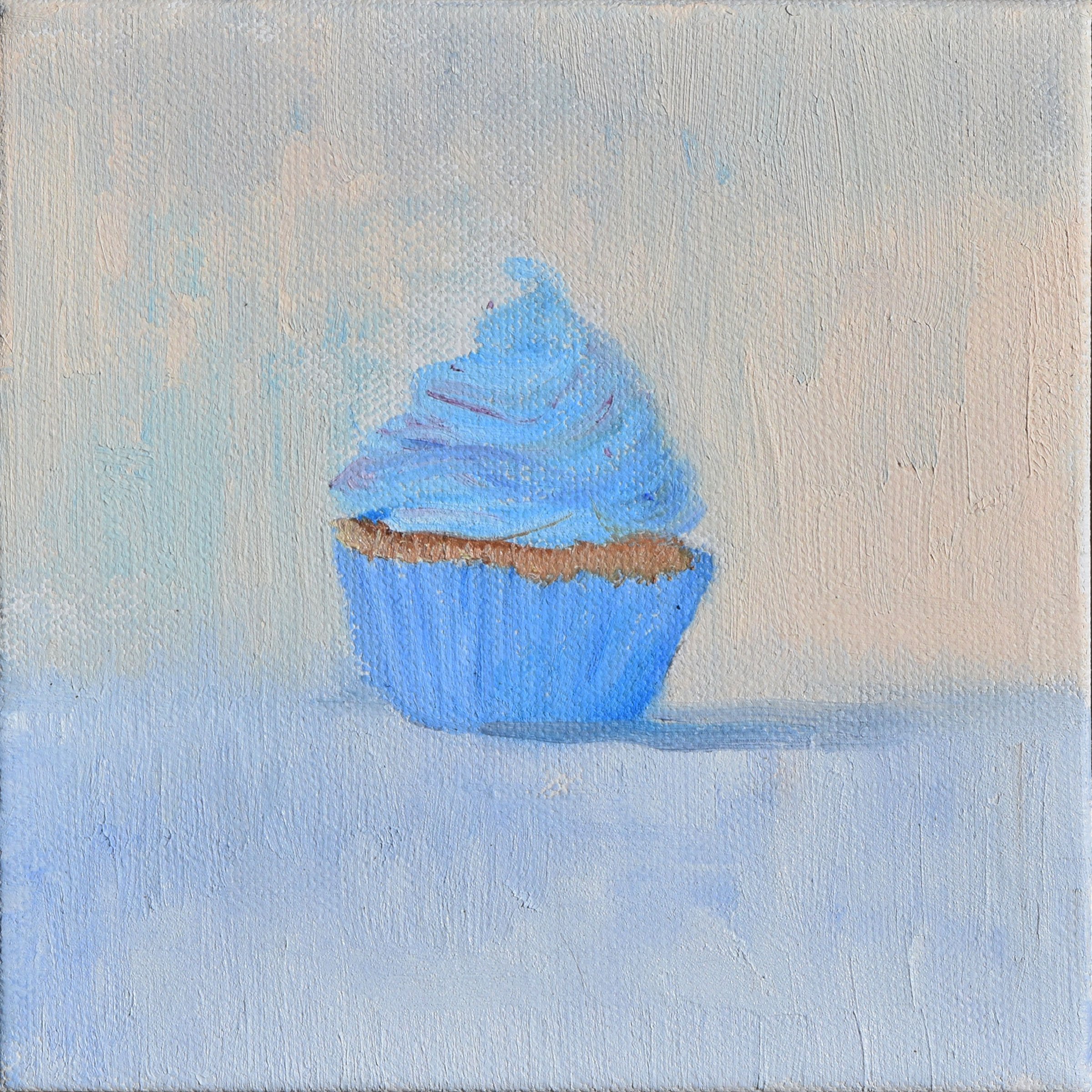 Vanilla with Blue Frosting 6 x 6