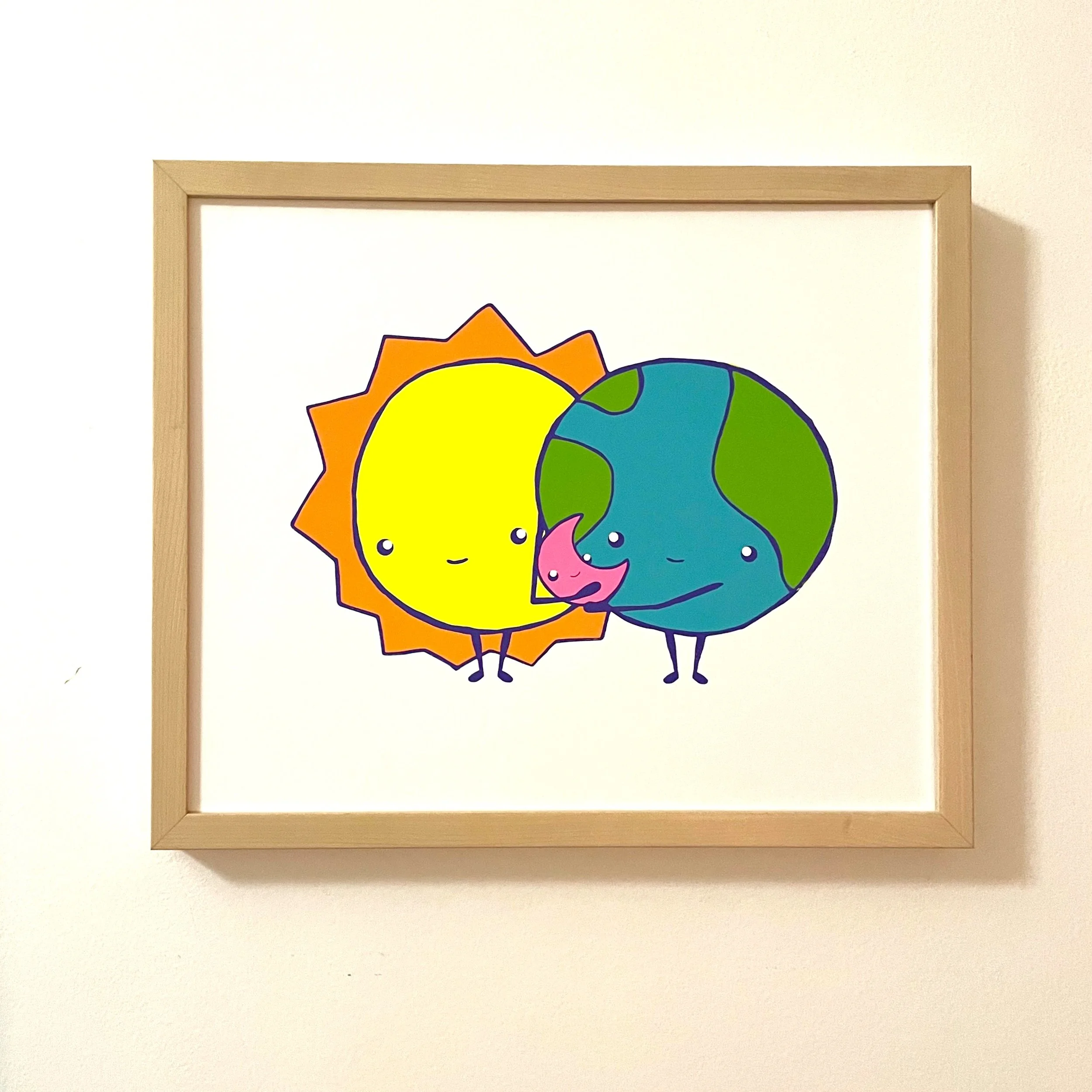 Sun, Moon & Earth Silkscreen Print, unframed