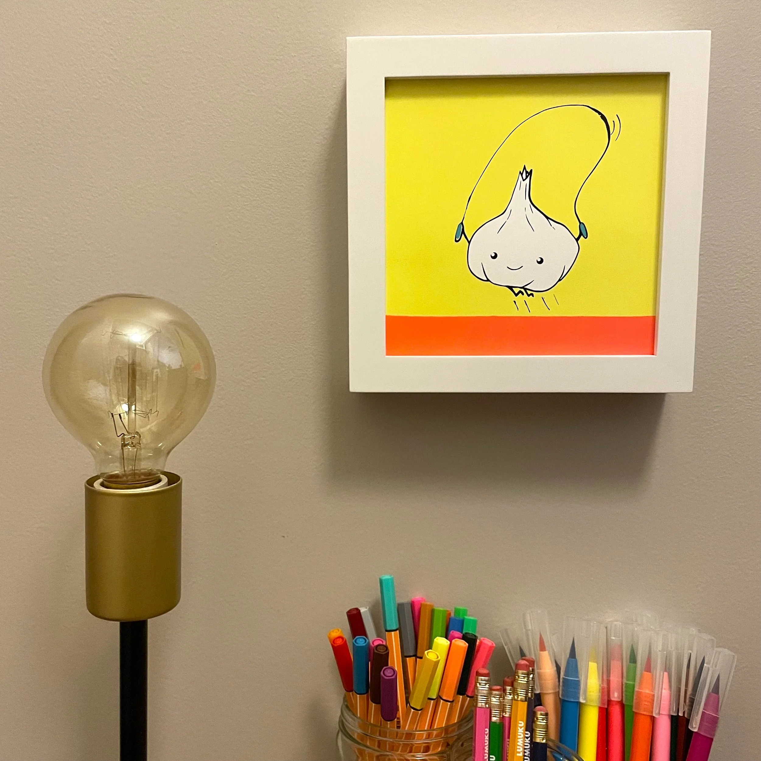 The Garlic Jumps the Rope//El Ajo Salta la Cuerda, unframed print