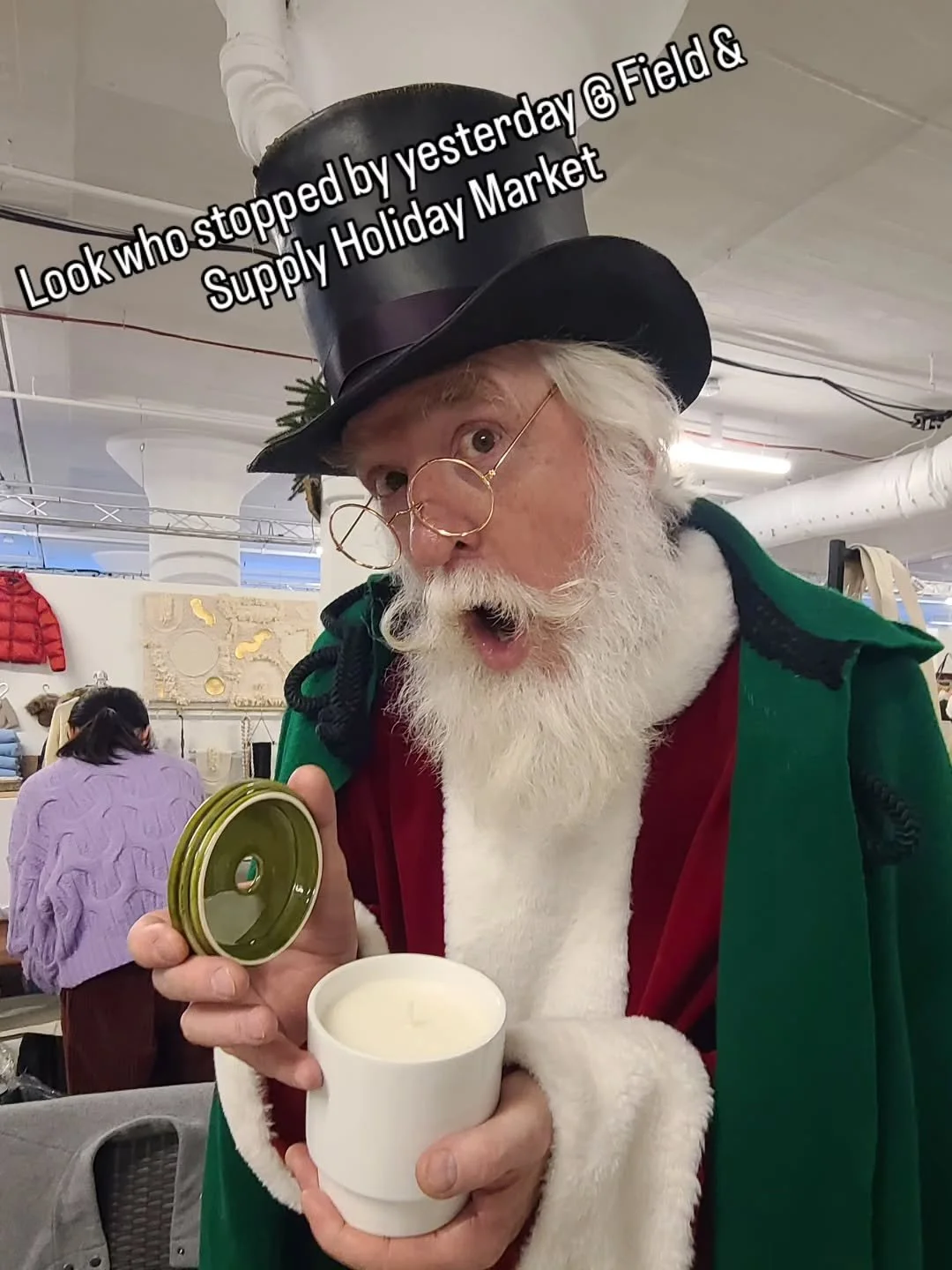 Santa liked our Forest candle! Get yours today : 

Field and Supply Holiday Market 
Starret- Lehigh Bldg
601 W 26th St
NY, NY 

Last day 10-5pm