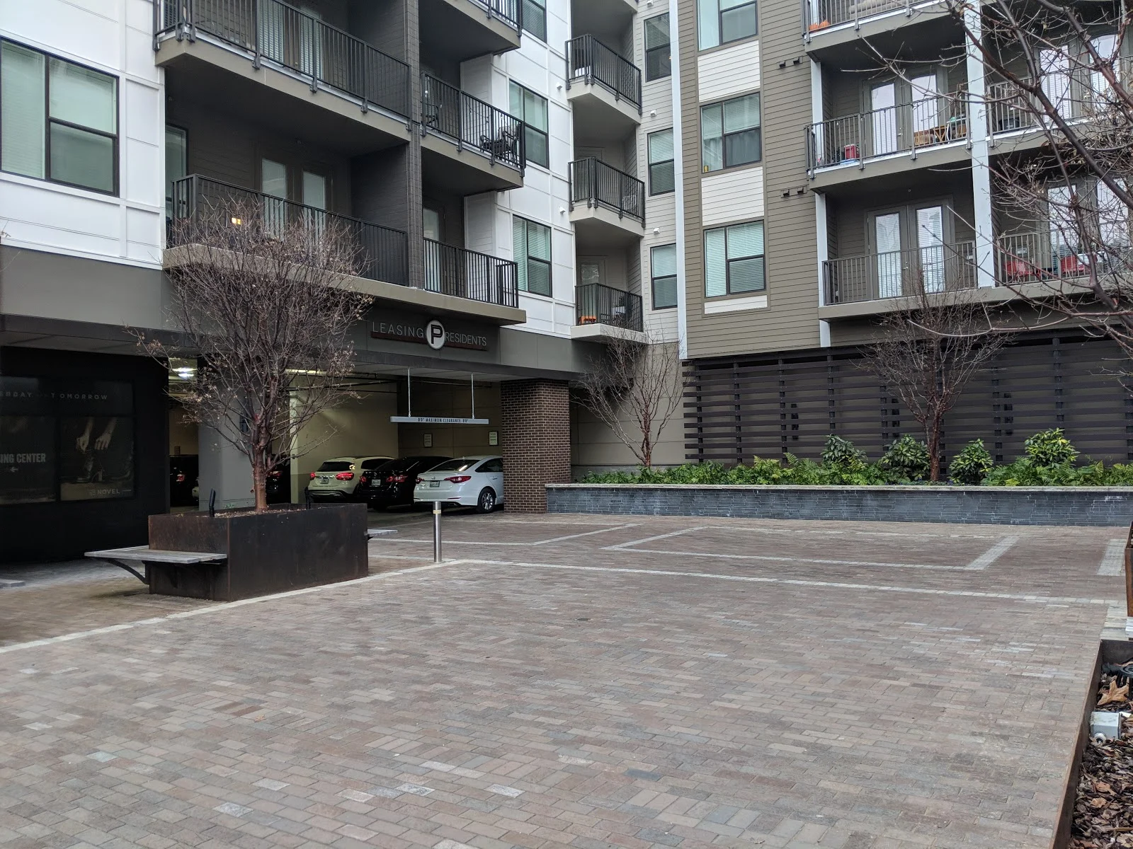 Resident’s parking garage entrance.
