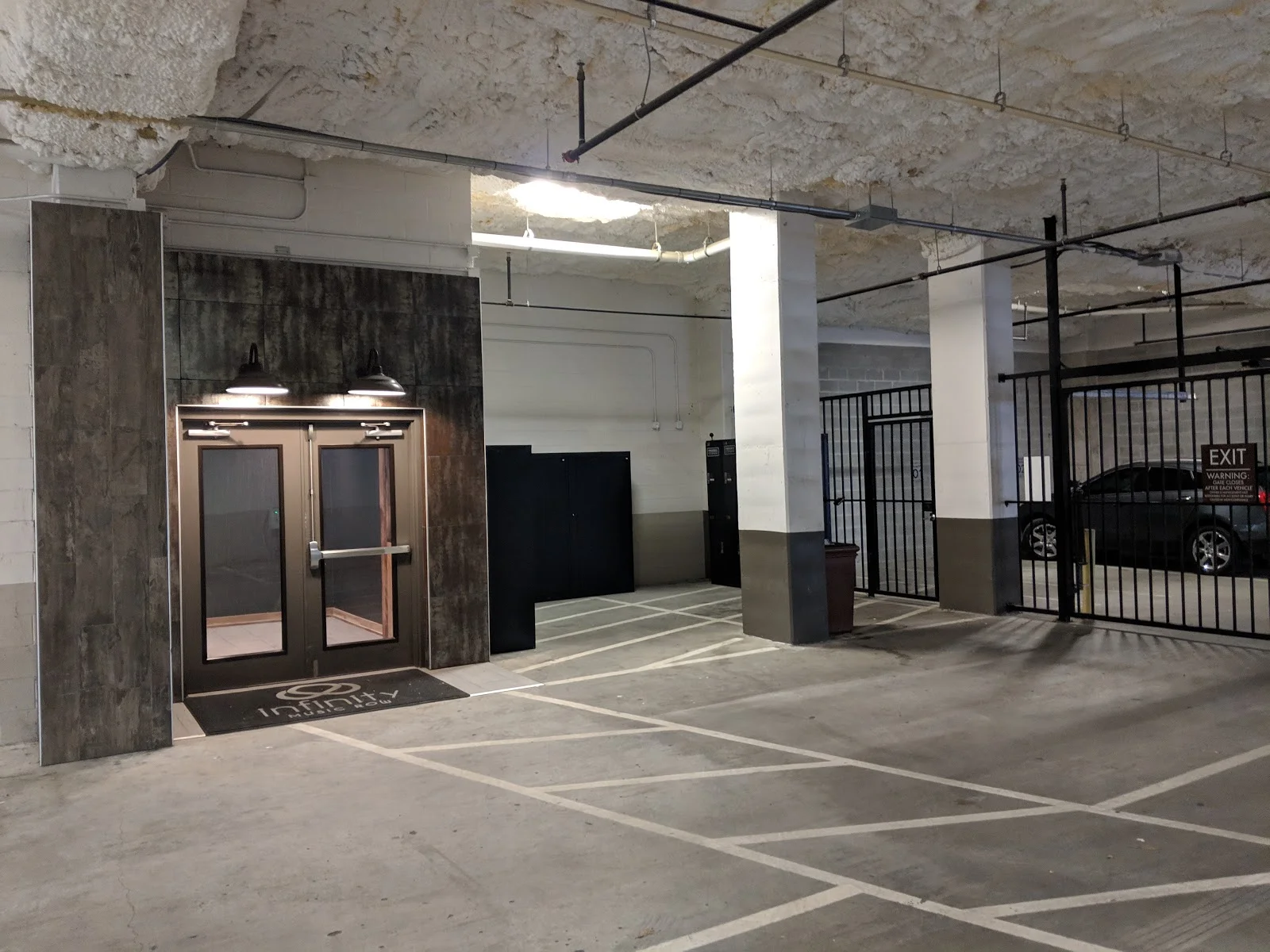 Entrance from garage into building.
