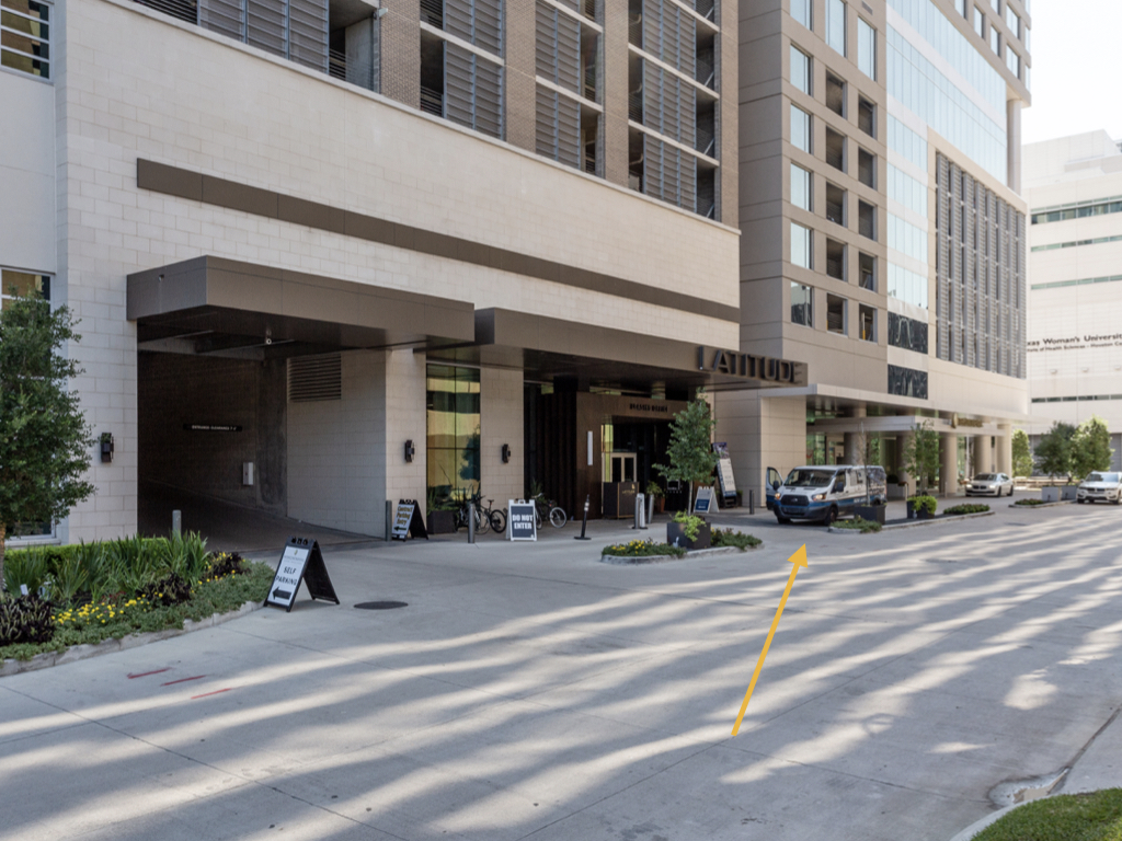 This is the main entrance to the Latitude building, where you'll find our Locale apartments.