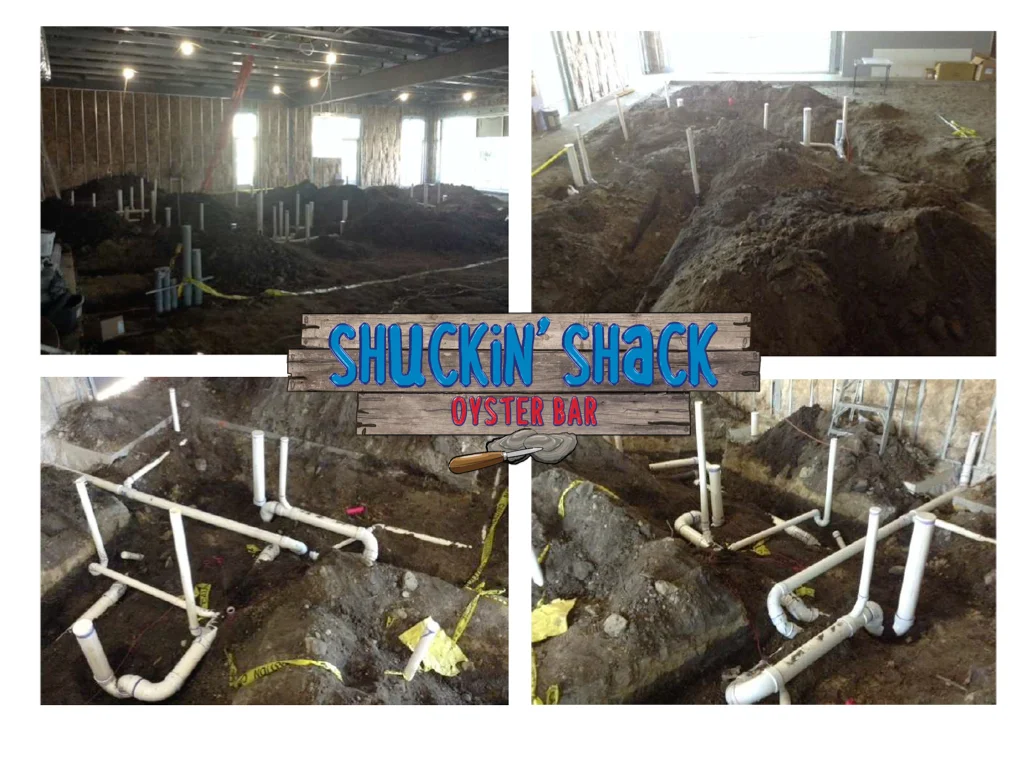 The prep work is complete and on Wednesday, December 6th, the Shuckin' Shack of Leland, North Carolina -within Brunswick Forest - is scheduled for concrete to be poured!