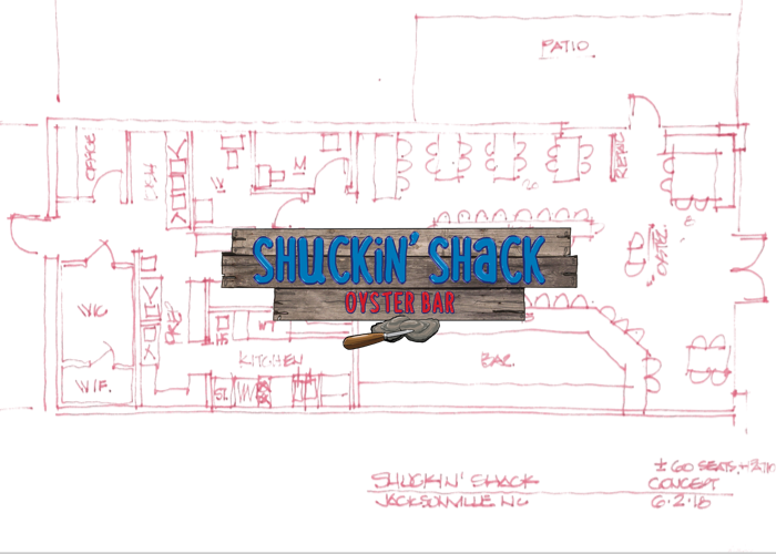 A rough layout of "The Shack" coming to the Lowes Food Center in Jacksonville, NC later this year! 