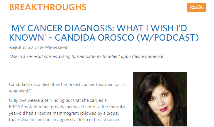 Cancer Journeys Podcast: Candida Orosco