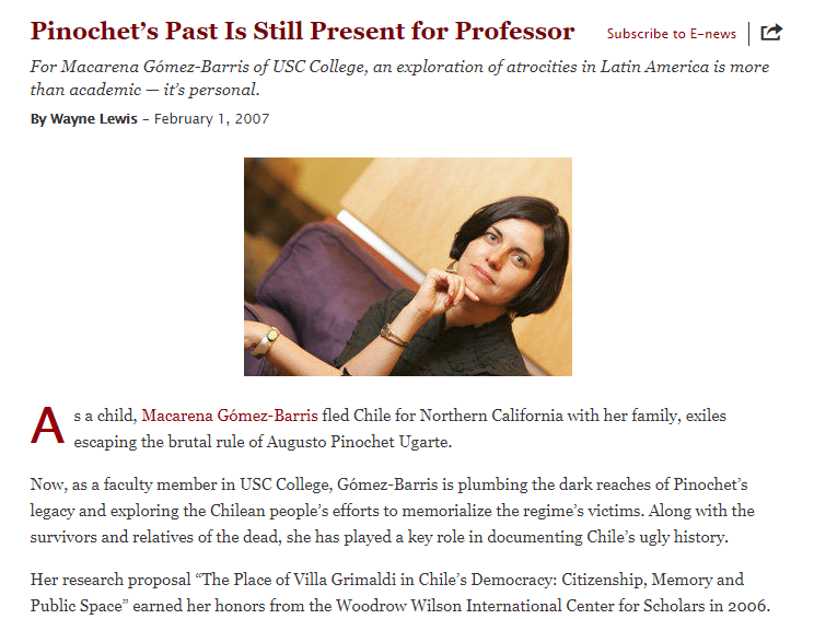 Pinochet’s Past Is Still Present for Professor