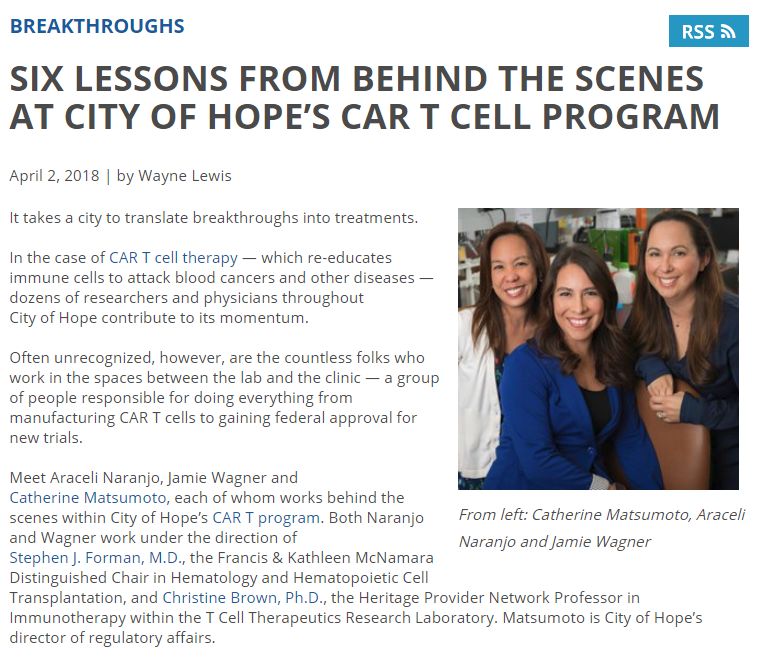 Six Lessons from Behind the Scenes at City of Hope’s CAR T Cell Program