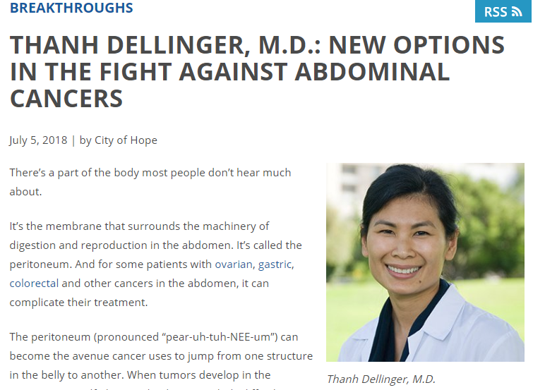 Thahn Dellinger, M.D.: New Options in the Fight Against Abdominal Cancers