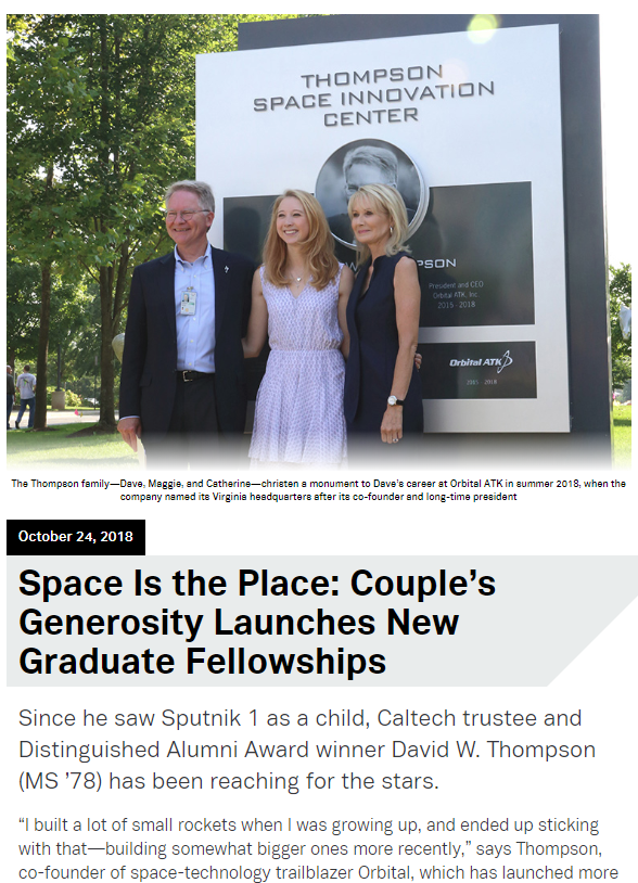 Space Is the Place: Couple’s Generosity Launches New Graduate Fellowships