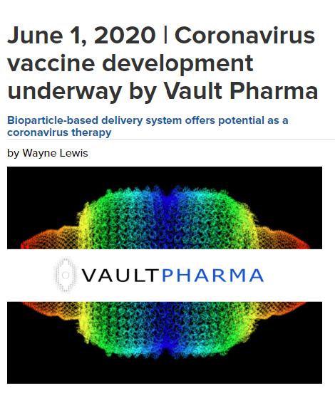 Coronavirus vaccine development underway by Vault Pharma