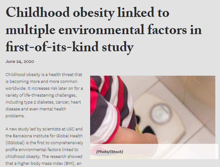 Childhood obesity linked to multiple environmental factors in first-of-its-kind study
