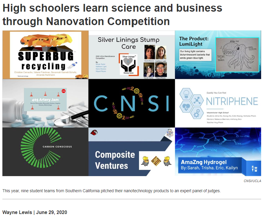 High schoolers learn science and business through Nanovation Competition