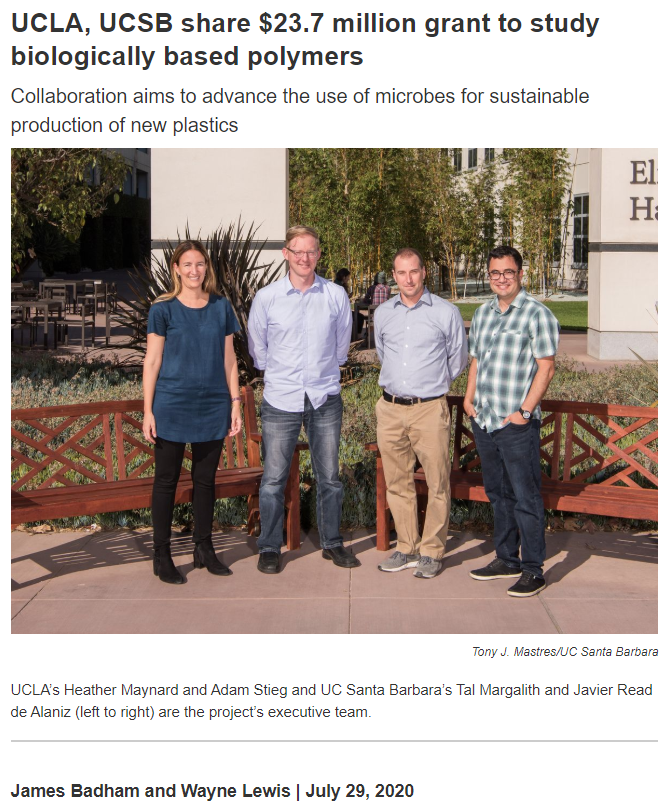 UCLA, UCSB share $23.7 million grant to study biologically based polymers
