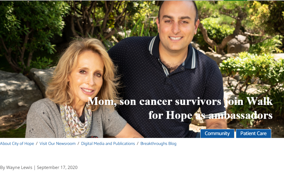 Mom, son cancer survivors join Walk for Hope as ambassadors