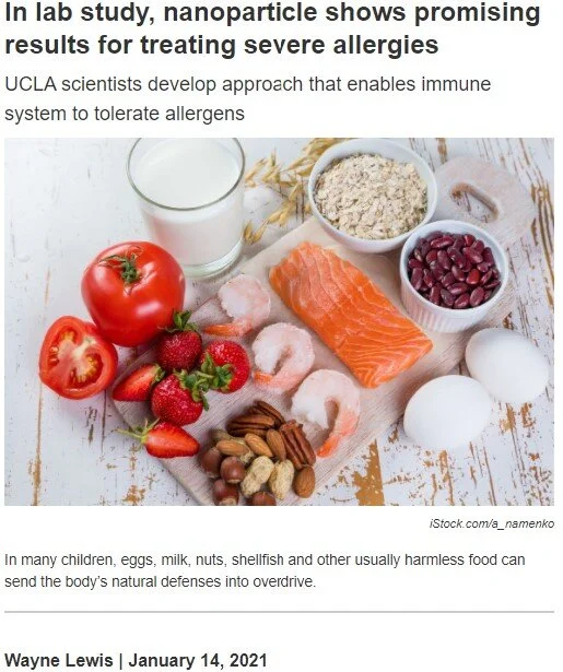 In lab study, nanoparticle shows promising results for treating severe allergies