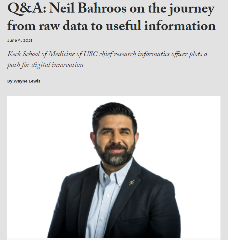 Q&amp;A: Neil Bahroos on the journey from raw data to useful information