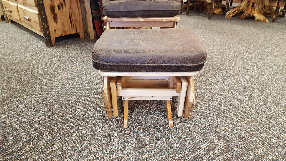 Hickory Swivel Glider Ottoman — EZ Mountain Rustic Furniture