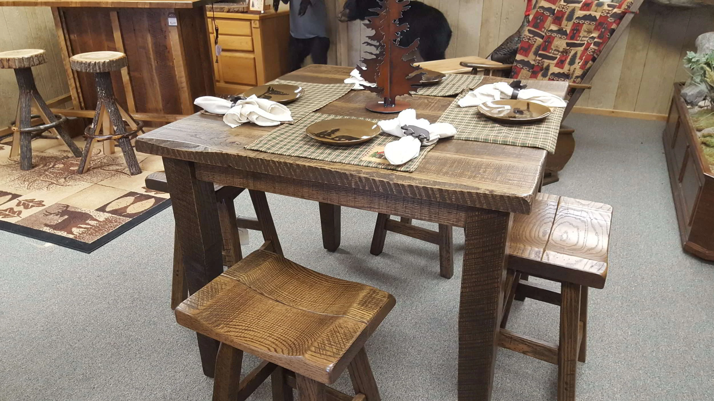 Rough Cut Oak Pub Table — EZ Mountain Rustic Furniture
