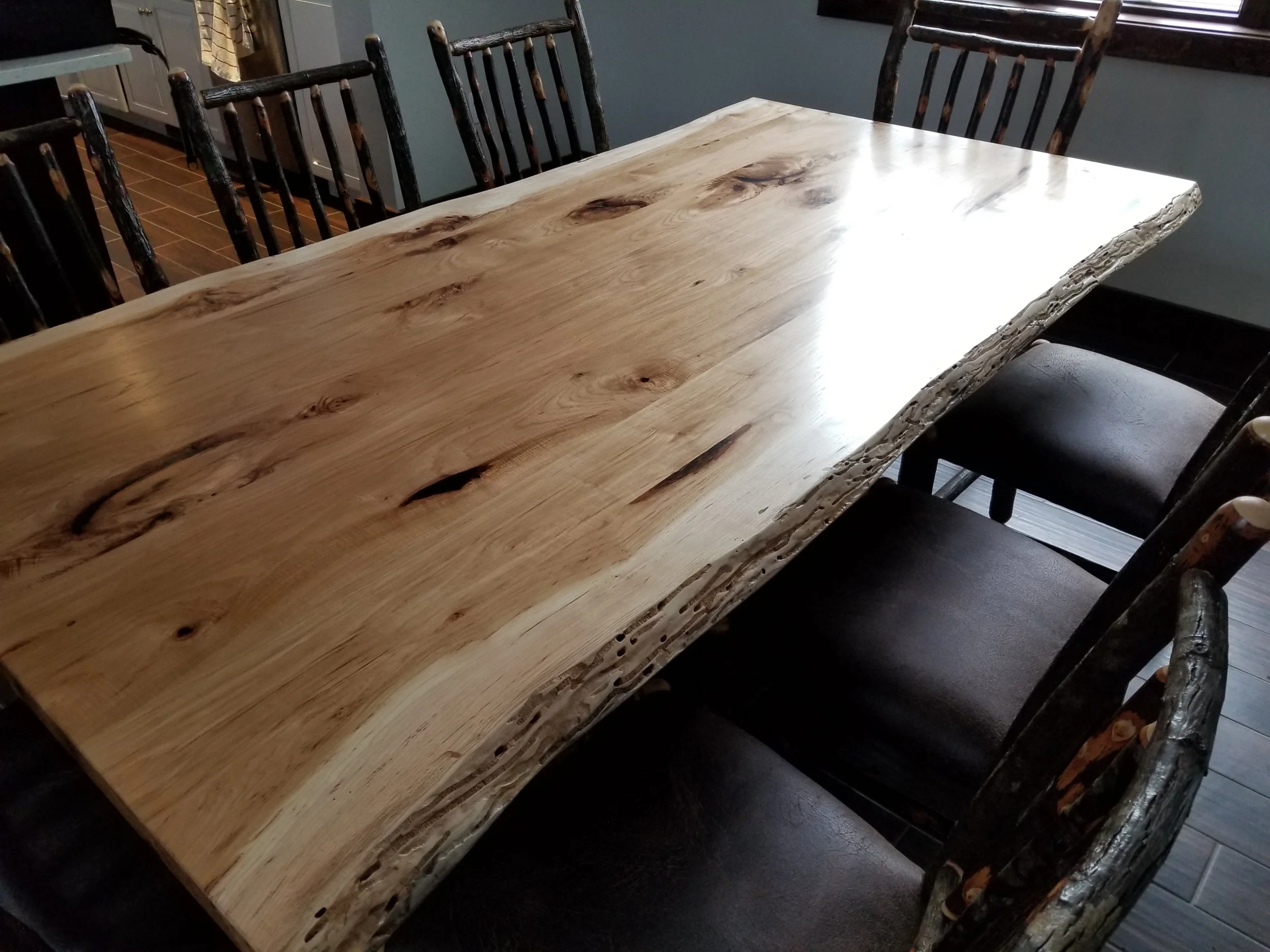 Hickory Live Edge Table — EZ Mountain Rustic Furniture