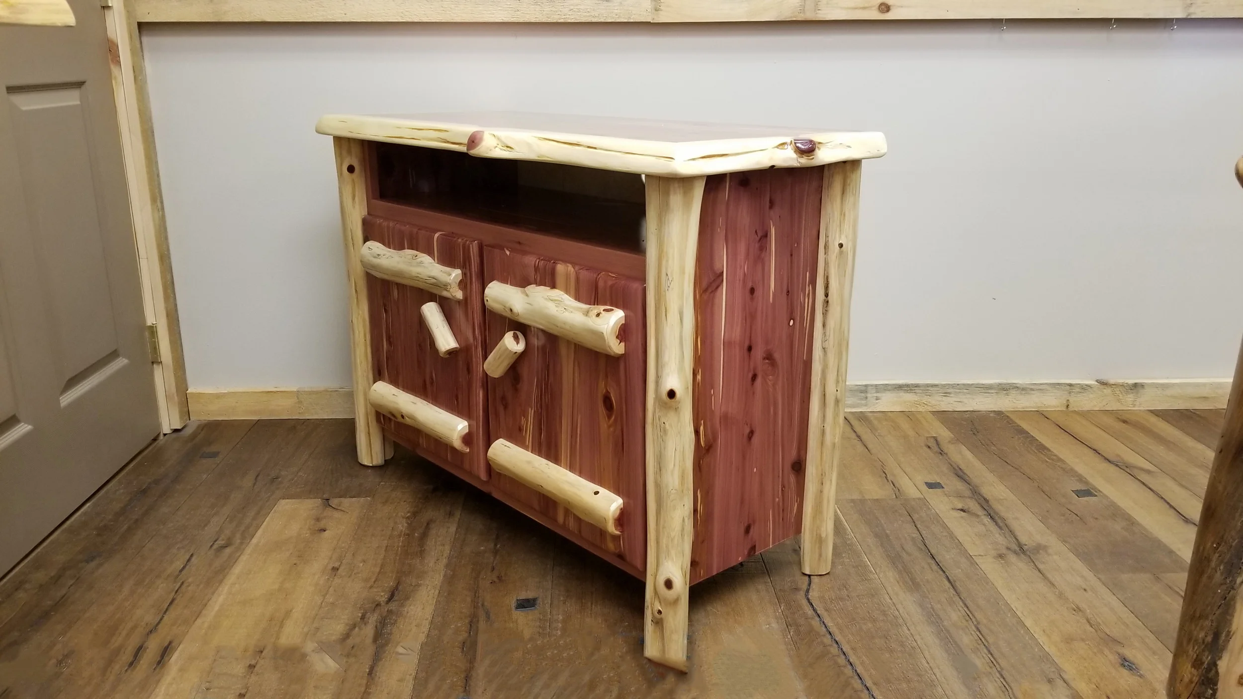 Red Cedar TV Stand 2 Doors — EZ Mountain Rustic Furniture