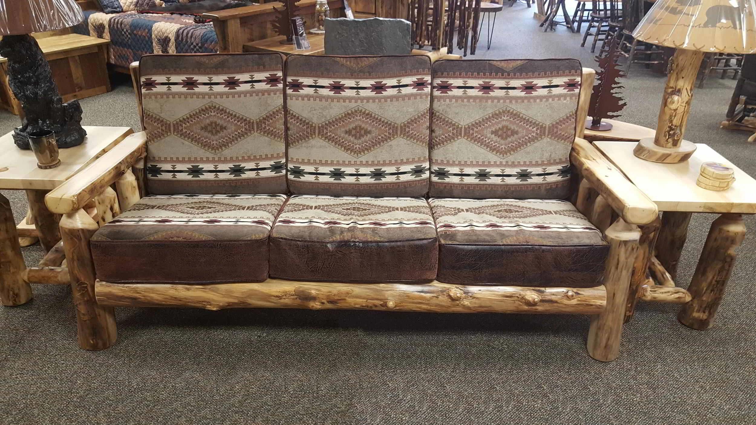 Handmade Rustic Sofas Rustic Log Living Room Furniture in the Poconos — EZ Mountain Rustic ...