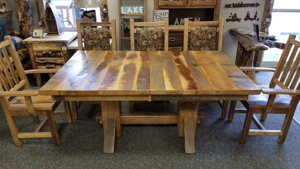 Barnwood Dining Table Ez Mountain, Barnwood Dining Room Table And Chairs