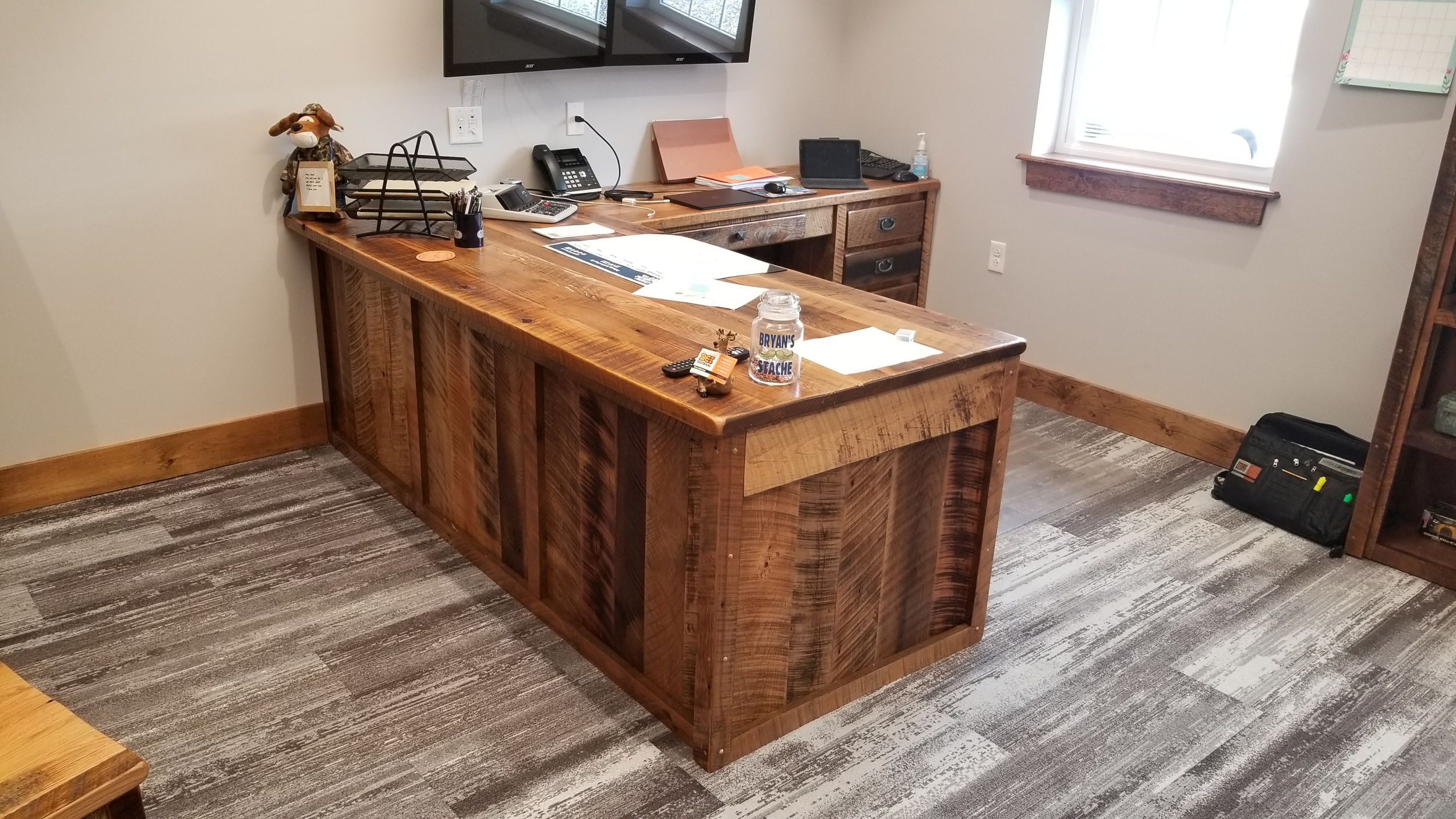 Barnwood LShaped Desk — EZ Mountain Rustic Furniture