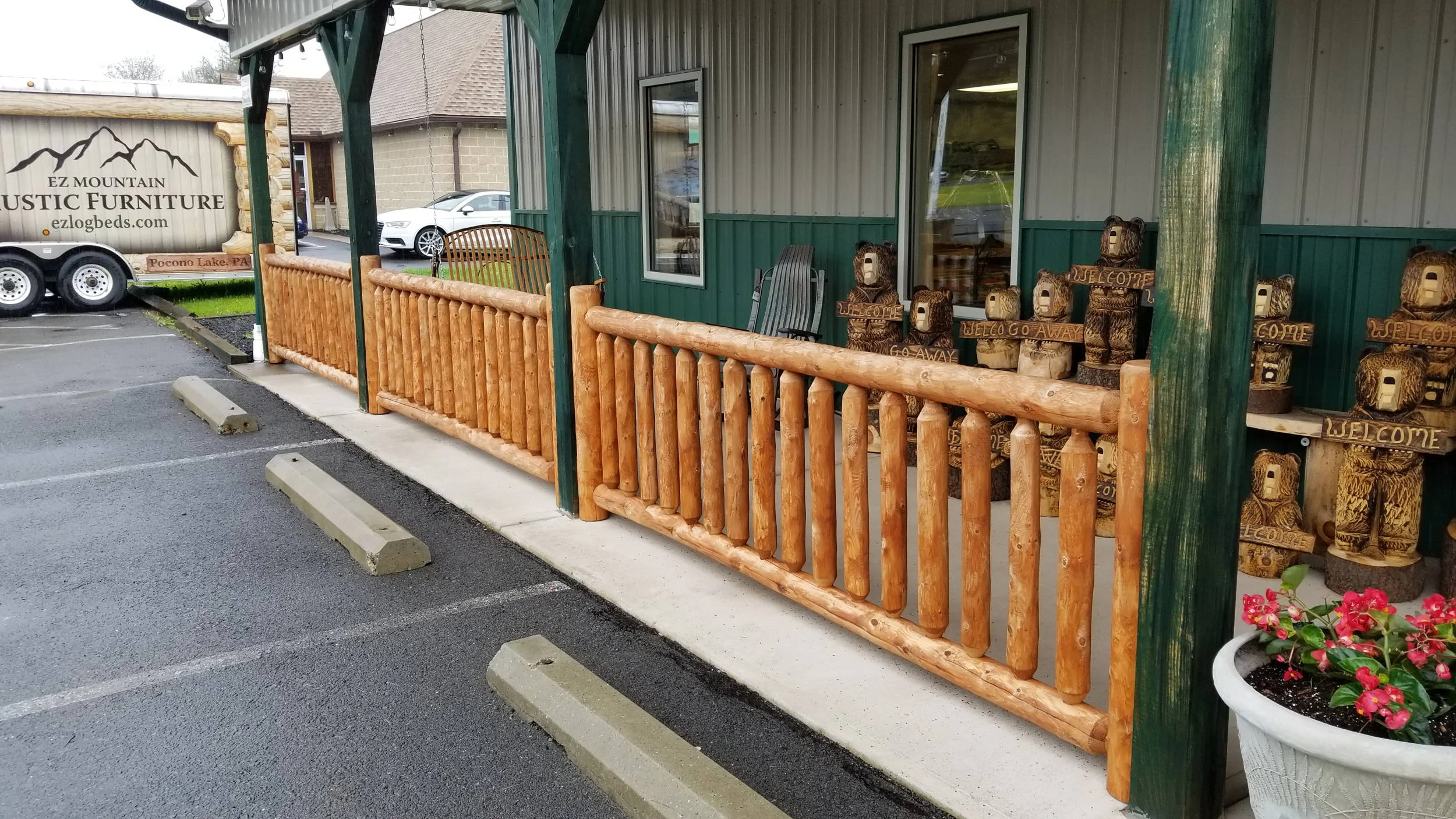 Rustic Log & Timber Railing — EZ Mountain Rustic Furniture