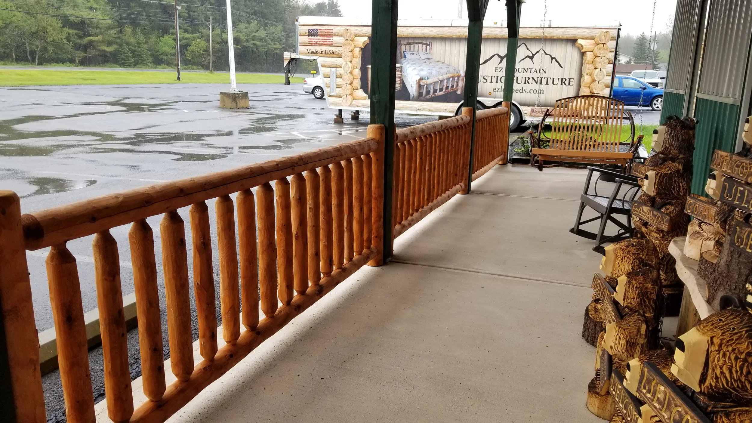 White Cedar Log Railing — EZ Mountain Rustic Furniture