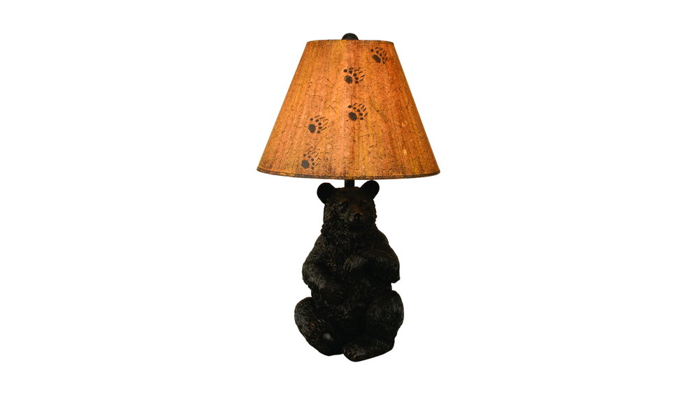 Distressed Black Sitting Bear Table, Bear Table Lamp Next