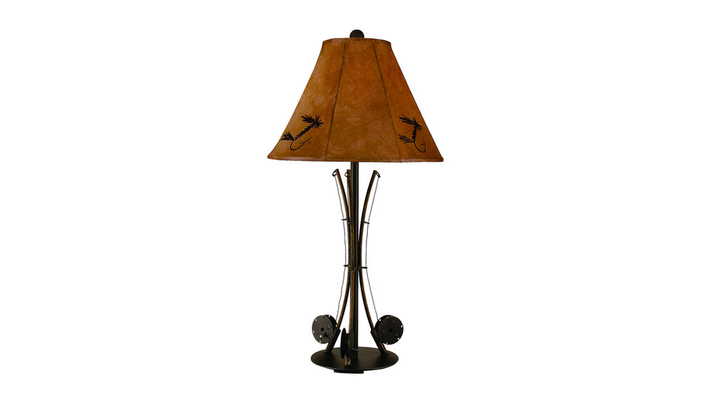 Rustic 3 Fishing Pole Table Lamp Ez, Pole Lamp With Table