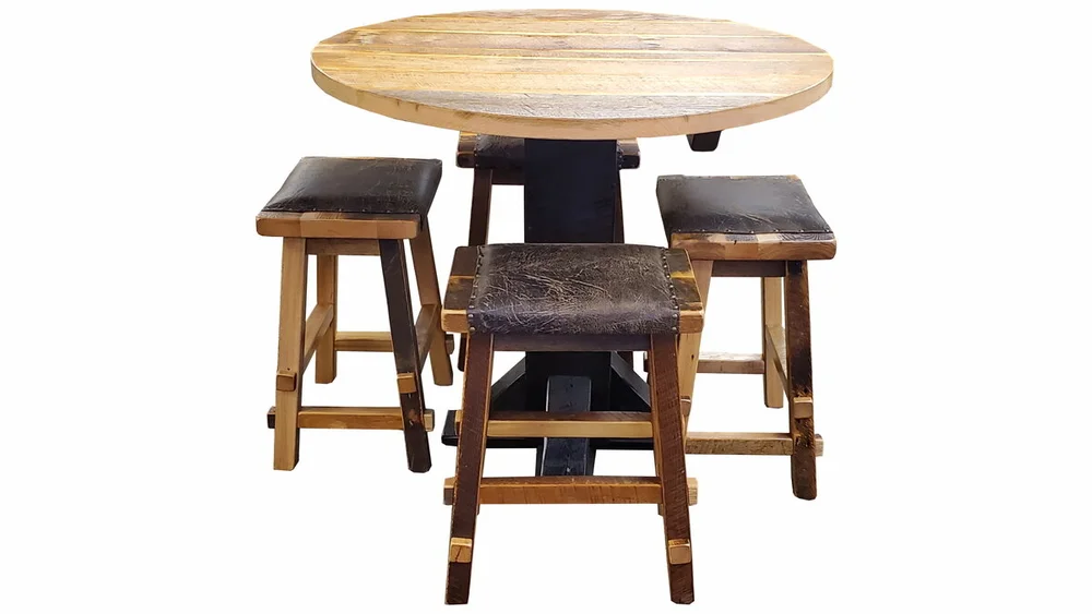 Round Barnwood Dining Table — EZ Mountain Rustic Furniture