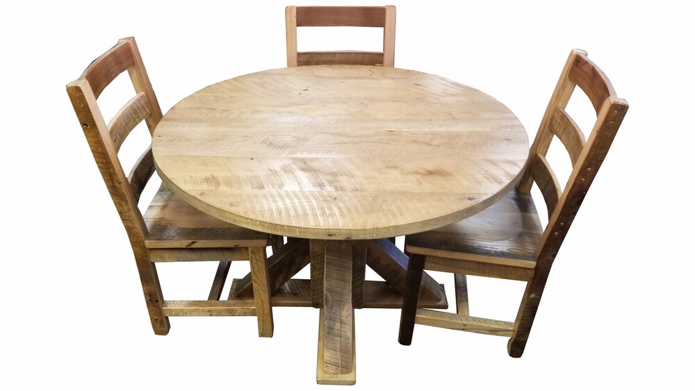 Round Barnwood Dining Table Ez, Round Rustic Dining Table For 6