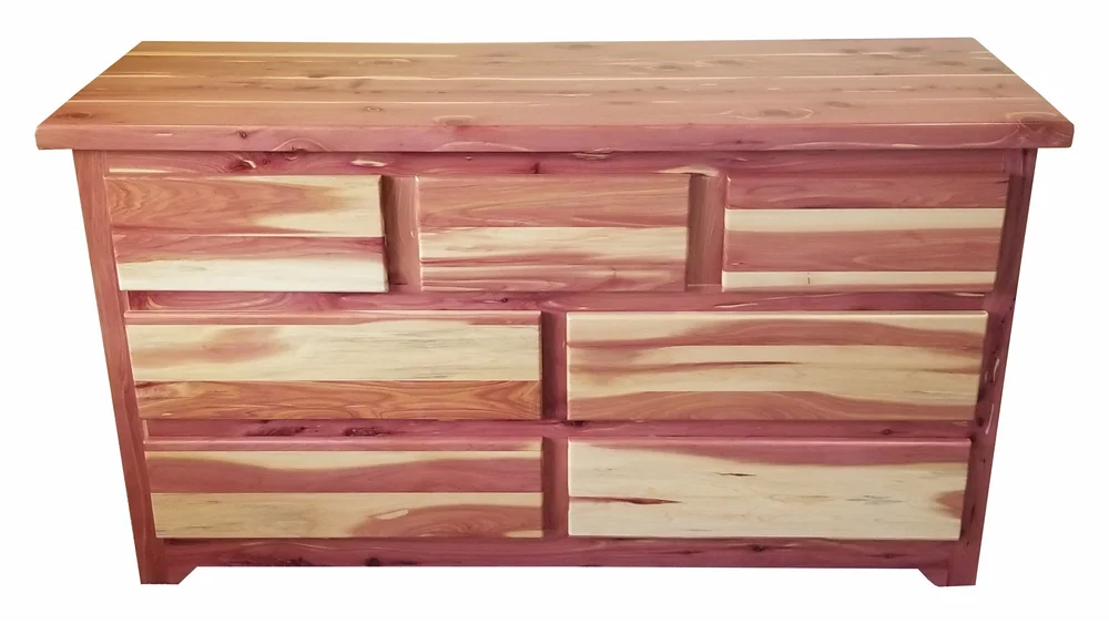 Red Cedar Traditional 7 Drawer Dresser  EZ Mountain Rustic Furniture